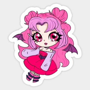 chibi pink vampire girl Sticker